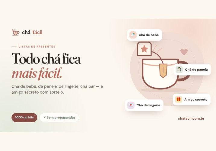 Chá Fácil — listas de presentes para todo tipo de chá